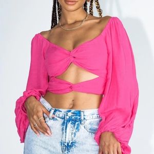 Princess polly pink long sleeved shirt NWT size 2